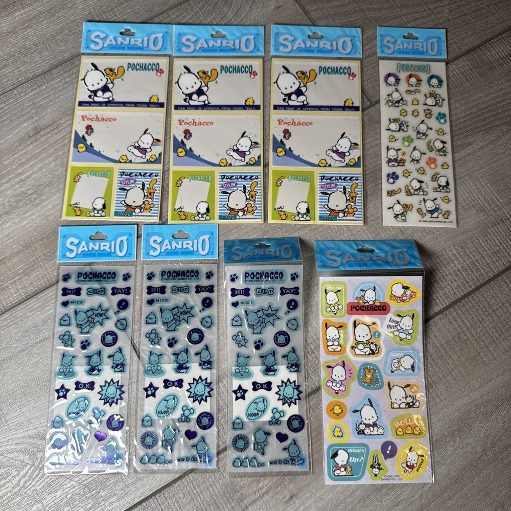 Vintage Sanrio‎ Pochacco Stickers, Embossed Transfer & Laminated Photo Stickers